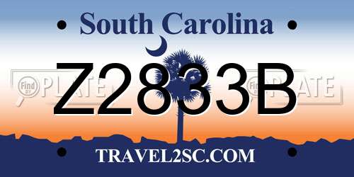 Z2833B South Carolina License Plate