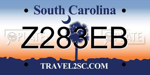 Z283EB South Carolina License Plate