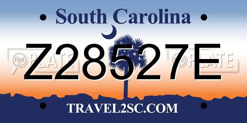 Z28527E South Carolina License Plate