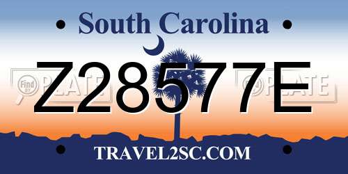 Z28577E South Carolina License Plate