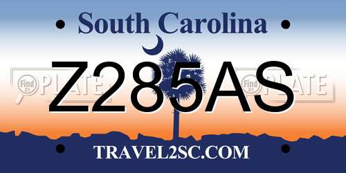 Z285AS South Carolina License Plate