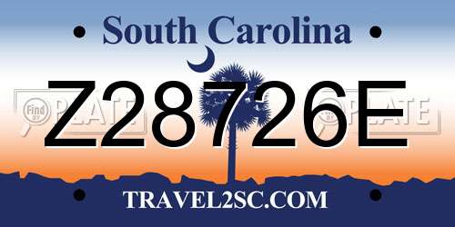 Z28726E South Carolina License Plate