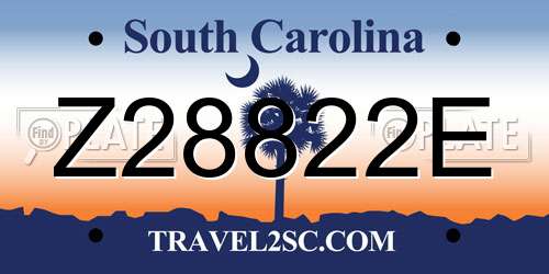 Z28822E South Carolina License Plate