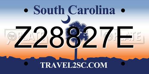 Z28827E South Carolina License Plate