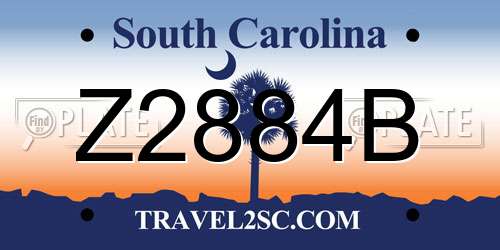 Z2884B South Carolina License Plate
