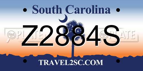 Z2884S South Carolina License Plate