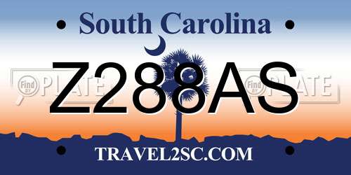 Z288AS South Carolina License Plate