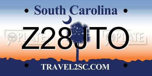 Z28JTO South Carolina License Plate