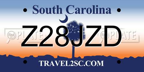Z28JZD South Carolina License Plate
