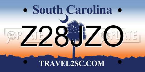 Z28JZO South Carolina License Plate