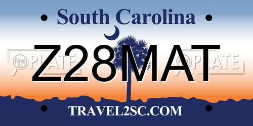 Z28MAT South Carolina License Plate