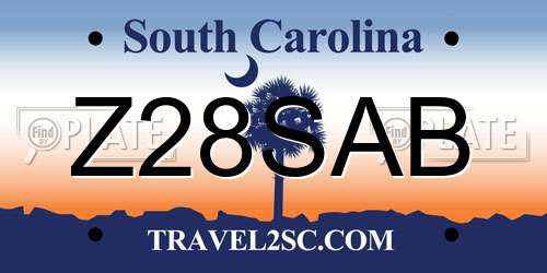 Z28SAB South Carolina License Plate