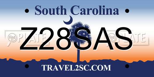 Z28SAS South Carolina License Plate