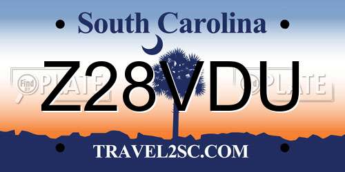Z28VDU South Carolina License Plate