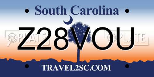 Z28VOU South Carolina License Plate