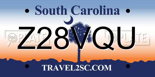 Z28VQU South Carolina License Plate