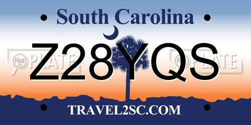 Z28YQS South Carolina License Plate