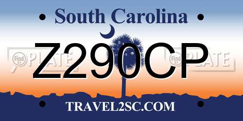 Z290CP South Carolina License Plate