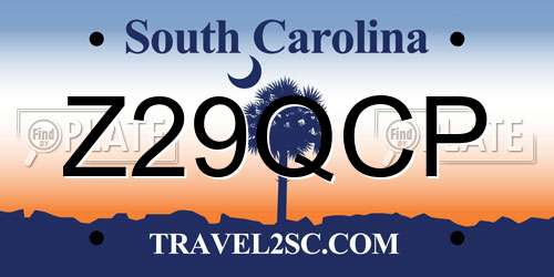Z29QCP South Carolina License Plate