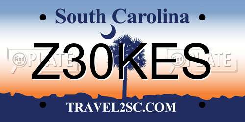 Z30KES South Carolina License Plate