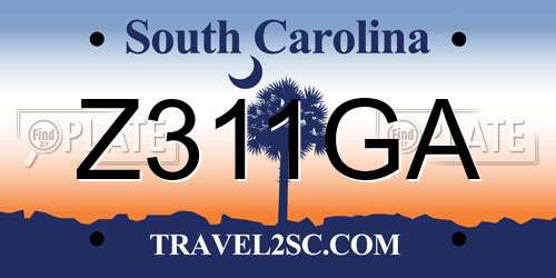 Z311GA South Carolina License Plate