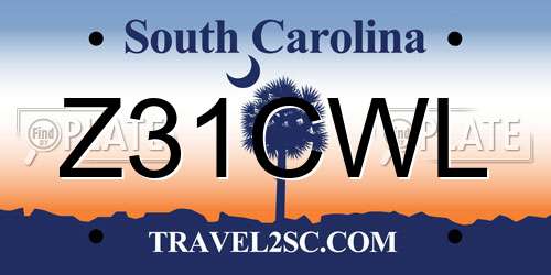 Z31CWL South Carolina License Plate