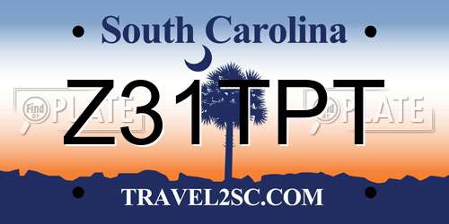 Z31TPT South Carolina License Plate