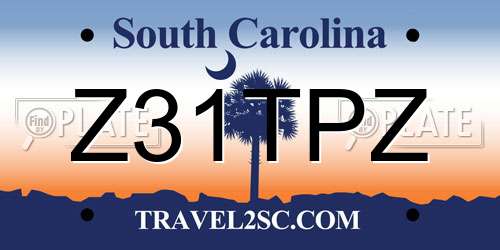 Z31TPZ South Carolina License Plate