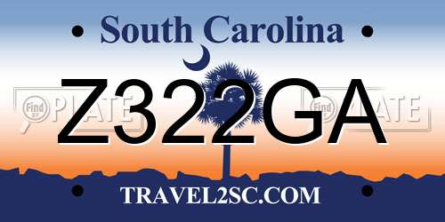 Z322GA South Carolina License Plate