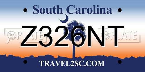 Z326NT South Carolina License Plate