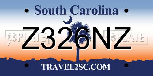 Z326NZ South Carolina License Plate