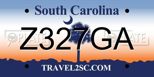 Z327GA South Carolina License Plate