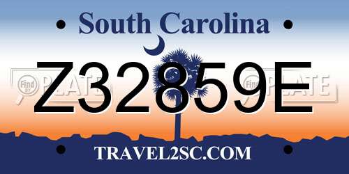 Z32859E South Carolina License Plate