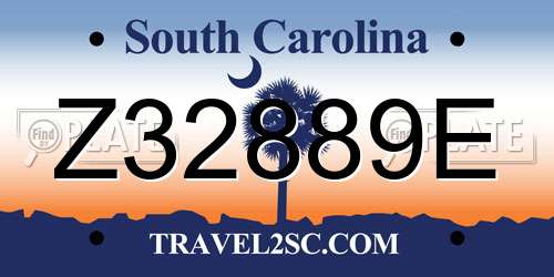 Z32889E South Carolina License Plate