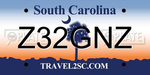 Z32GNZ South Carolina License Plate