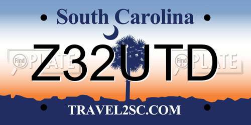 Z32UTD South Carolina License Plate
