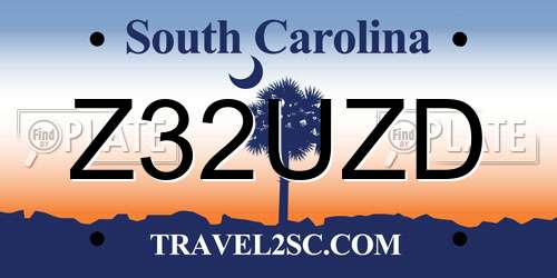 Z32UZD South Carolina License Plate