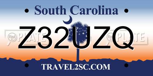 Z32UZQ South Carolina License Plate