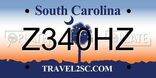 Z340HZ South Carolina License Plate