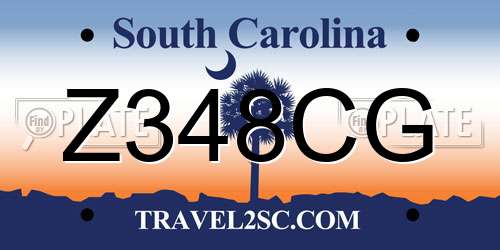 Z348CG South Carolina License Plate