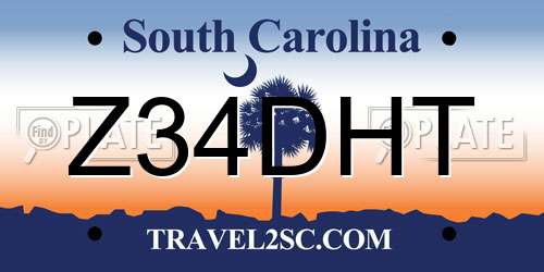 Z34DHT South Carolina License Plate