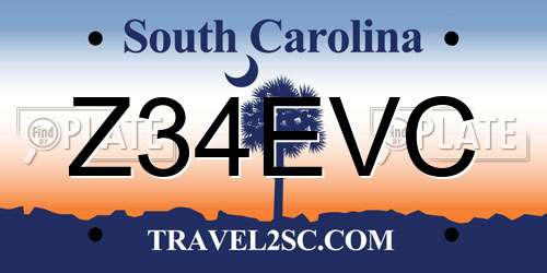 Z34EVC South Carolina License Plate