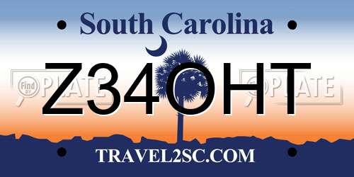 Z34OHT South Carolina License Plate