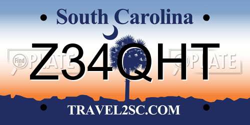 Z34QHT South Carolina License Plate