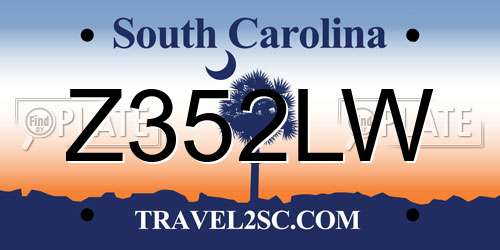 Z352LW South Carolina License Plate