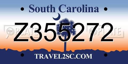 Z355272 South Carolina License Plate