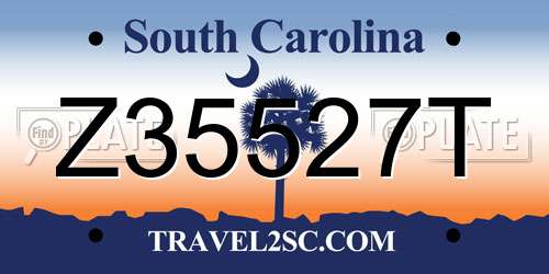 Z35527T South Carolina License Plate