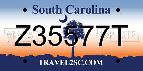 Z35577T South Carolina License Plate