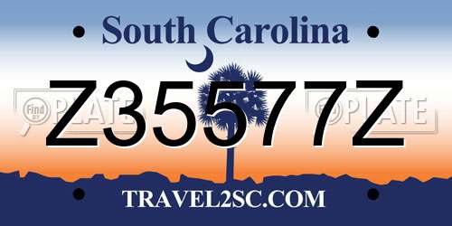 Z35577Z South Carolina License Plate