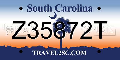 Z35872T South Carolina License Plate